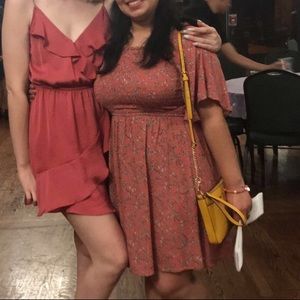 Peachy floral stretch dress